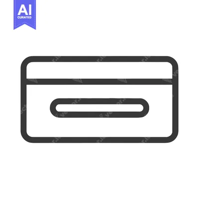 Aset premium populer: Minimalist Credit Card Icon: Sleek, Modern Design on White Background