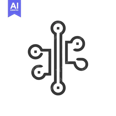 Minimalist Circuit Board Icon: Modern Tech Connection Symbol