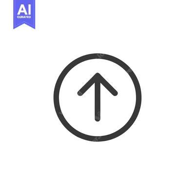 Aset desain premium: Simple Upward Arrow Icon in Circle, Minimalist Design on White Backgro
