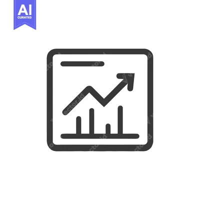 Ascending Graph Icon: Business Growth and Positive Trend Illustration