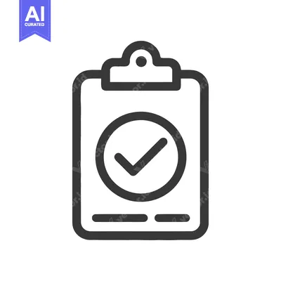 Completed Checklist Icon: Dark Gray Tick on Clipboard
