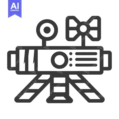 A Black and White Line Drawing of a Satellite Dish
