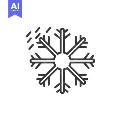 Aset desain premium: Minimalist Snowflake Icon with Snowfall, Winter Season Graphic Element