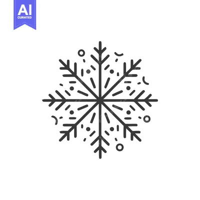 Premium design asset: Minimalist Snowflake Icon with Geometric Details on White Background