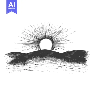 Sun Rising Behind Silhouetted Mountains and Water