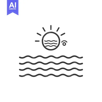 Sun Setting Over Wavy Ocean Surface with a Degree Symbol