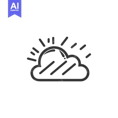 Sun Shining Through a Cloud Icon