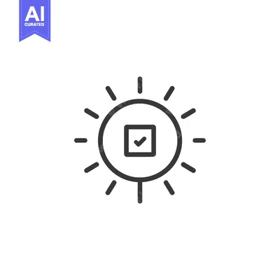 Sun with Checkmark Inside Circle Icon