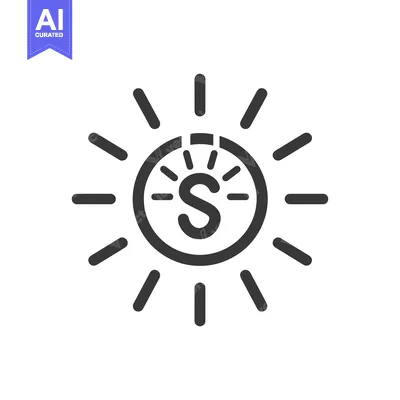 Aset desain premium: Sun with Letter S Inside a Circle