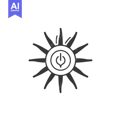 Sun with Power Button Inside