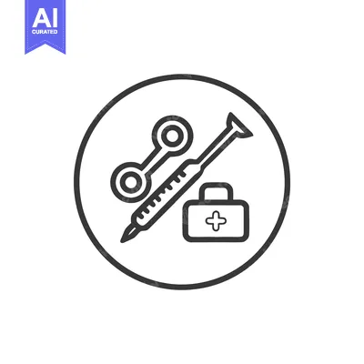 Popular premium asset: Medical Icon: Syringe, Forceps, and First Aid Kit in Circle Outline