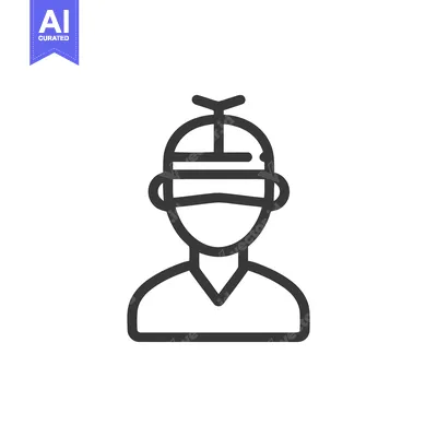 Minimalist Line Art: Person Wearing VR Headset, Isolated on White Back
