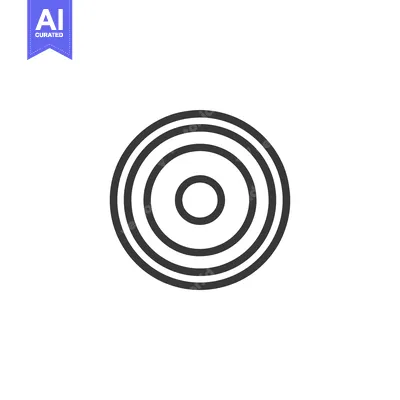 Concentric Circles: Minimalist Design with Bold Black Outlines on Whit