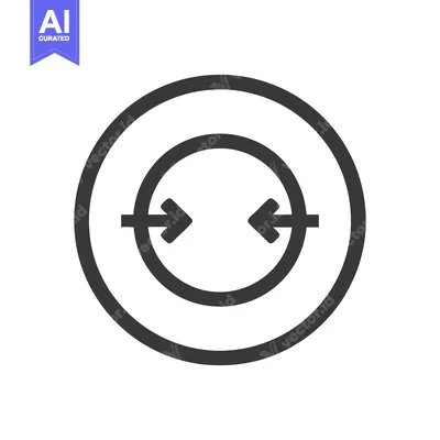 Shrink Icon: Concentric Circles with Inward Pointing Arrows, Minimalis