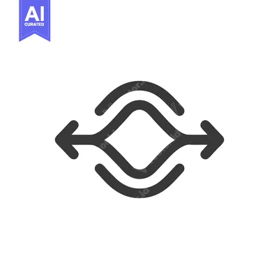 Aset desain premium: Converging Arrows with Curved Lines: A Dynamic Exchange Icon