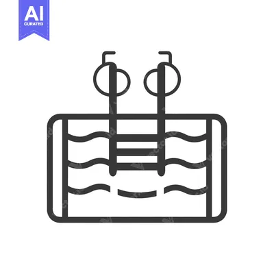 Swimming Pool with Ladder and Rippling Water Icon
