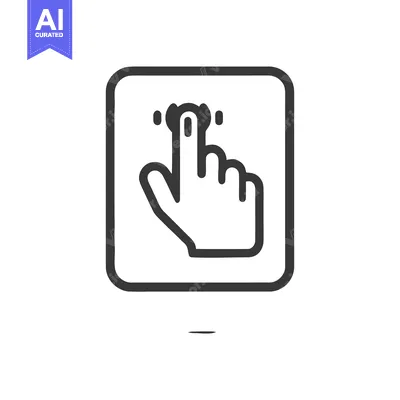 Aset desain premium: Finger Tap Icon: Stylized Hand Gesture on Digital Screen, Minimalist D