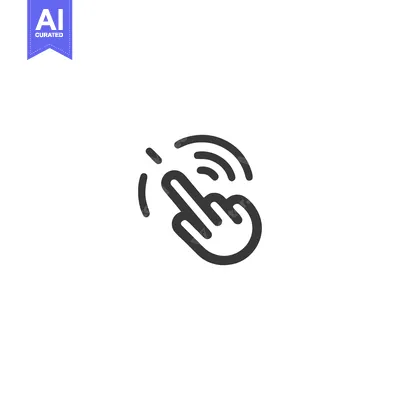 Aset desain premium: Finger Tap Icon: Touchscreen Interaction, Digital Interface, and Conne