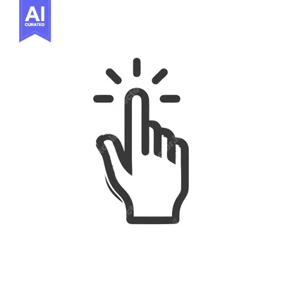 Premium design asset: Stylized Hand Cursor Icon with Finger Tap and Click Effect