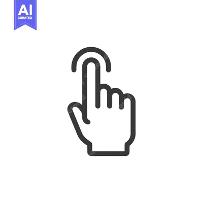 Premium design asset: Simple Hand Cursor Icon with Touch Gesture on White Background