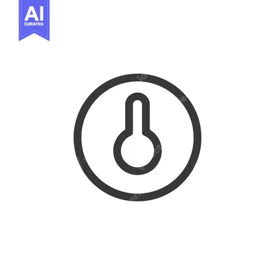 Aset premium populer: Minimalist Thermometer Icon: Clean Line Art on White Background