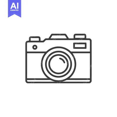 Aset premium populer: Minimalist Camera Icon: Clean Line Art for Photography Concepts