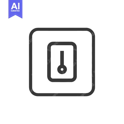 Aset premium populer: Minimalist Light Switch Icon: Modern, Clean Design on White Background