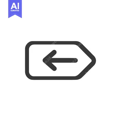 Aset desain premium: Backspace Key Icon: Simple Dark Gray Arrow on White Background