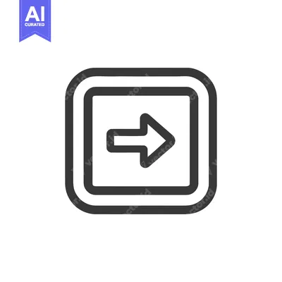 Aset premium populer: Sleek Right Arrow Icon in Rounded Square Frame, Minimalist Design