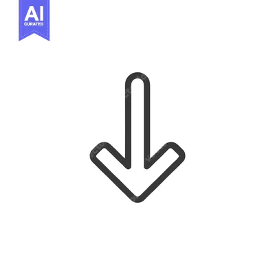 Simple Down Arrow Icon with Rounded Edges on White Background