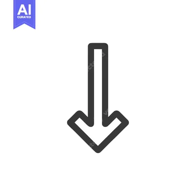 Popular premium asset: Bold Downward Arrow Icon: Simple, Clean Design on White Background