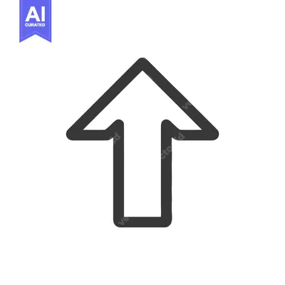 Aset premium populer: Bold Upward Arrow Icon on White Background, Directional Symbol