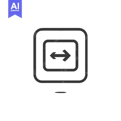Aset premium populer: Simple Rounded Square Icon with Double-Headed Arrow on White Backgroun