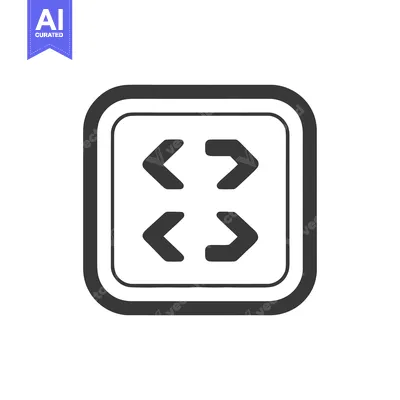 Premium design asset: Simple Gray Code Icon in Rounded Square Frame on White Background