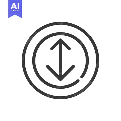 Aset premium populer: Up and Down Arrows in a Circle, Minimalist Line Art Icon