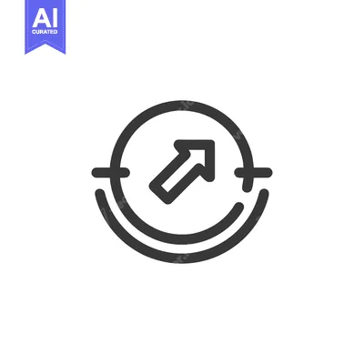 Ascending Arrow within Circular Path, Minimalist Icon Design on White
