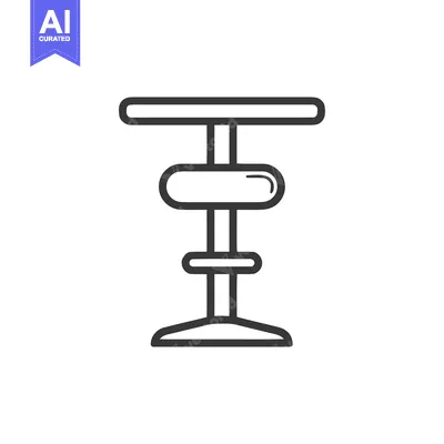 Aset desain premium: Minimalist Table Icon: Modern Furniture Design with Rounded Elements
