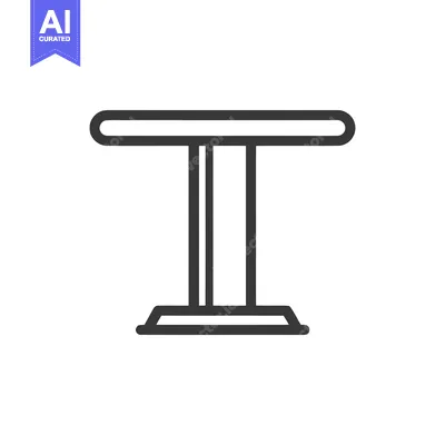 Aset premium populer: Minimalist Table Icon: Modern Furniture Design with Clean Lines