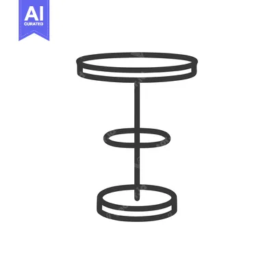 Minimalist Three-Tiered Stand Icon, Simple Line Art Design