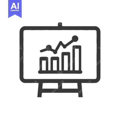 Aset desain premium: Hand-Drawn Style Presentation Board with Rising Bar Chart and Line Gra