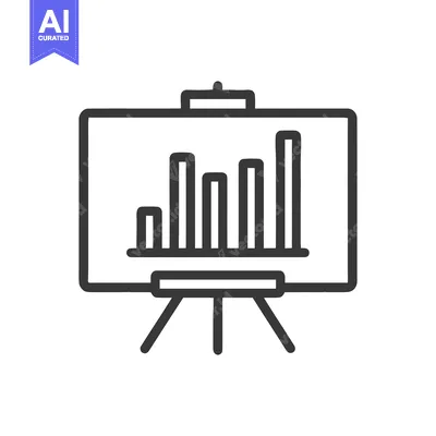 Presentation Board with Bar Graph Icon, Business Data Analysis