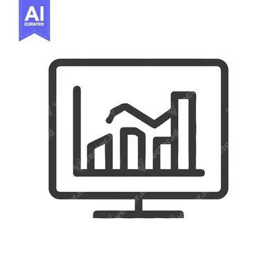 Monitor Displaying Business Growth Chart, Financial Analysis, Data Vis