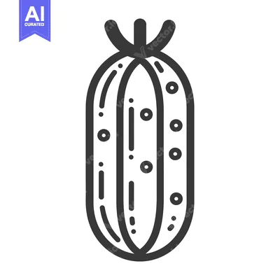 Aset desain premium: A black and white line drawing of a single cardamom pod