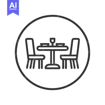 Popular premium asset: Minimalist Dining Table Icon: Elegant Meal Setting in Circular Frame