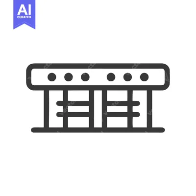 Premium design asset: Minimalist Gate Icon: Geometric Design with Rounded Edges and Circular