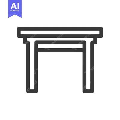 Minimalist Table Icon: Clean Line Art Design on White Background