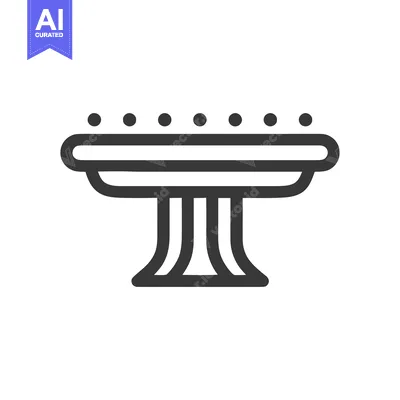 Aset premium populer: Elegant Table Icon with Decorative Dots, Minimalist Design