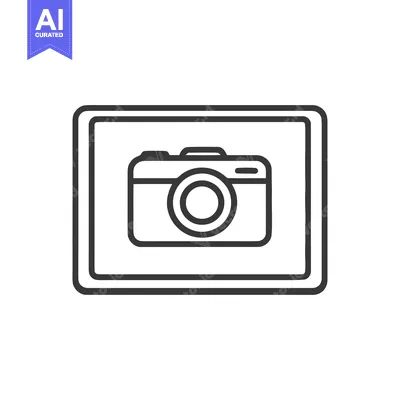 Premium design asset: Camera Icon in Rounded Square Frame, Minimalist Line Art