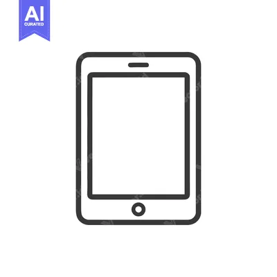 Premium design asset: Minimalist Tablet Icon: Clean Line Art for Digital Interface Design