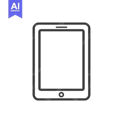 Aset premium populer: Minimalist Tablet Icon: Sleek Design with Rounded Edges and Clean Line